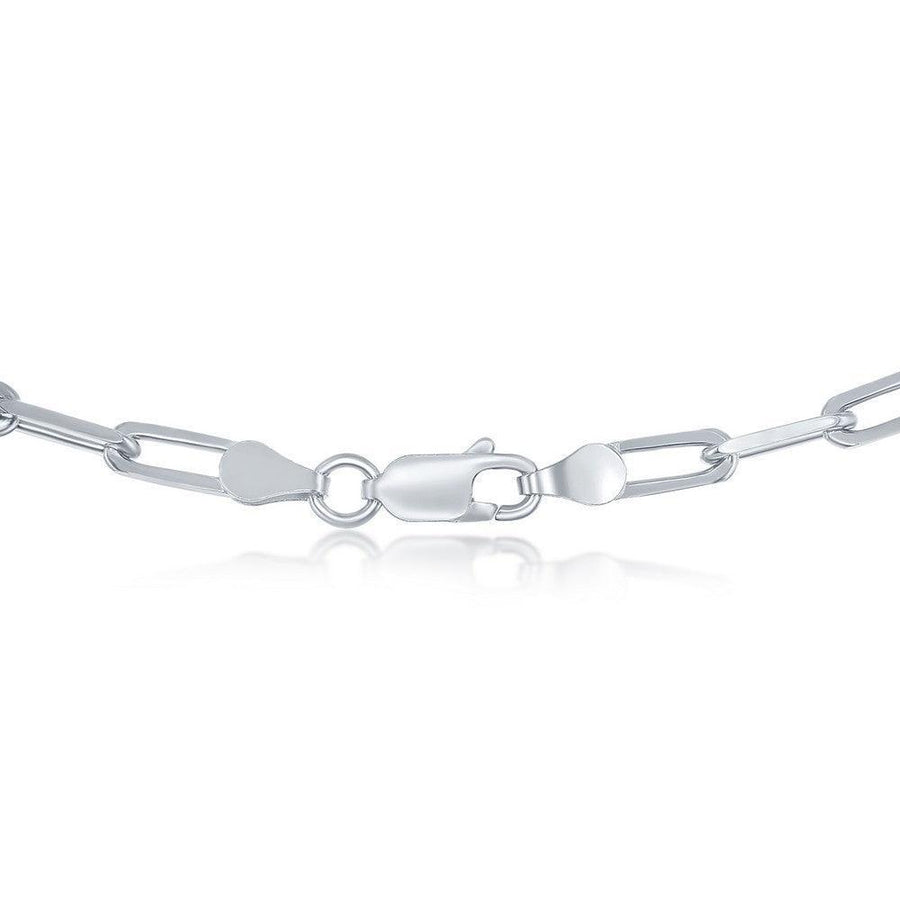 Sterling Silver 3.2mm Paper Clip Chain - Rhodium Plated - Johnny Dang & Co