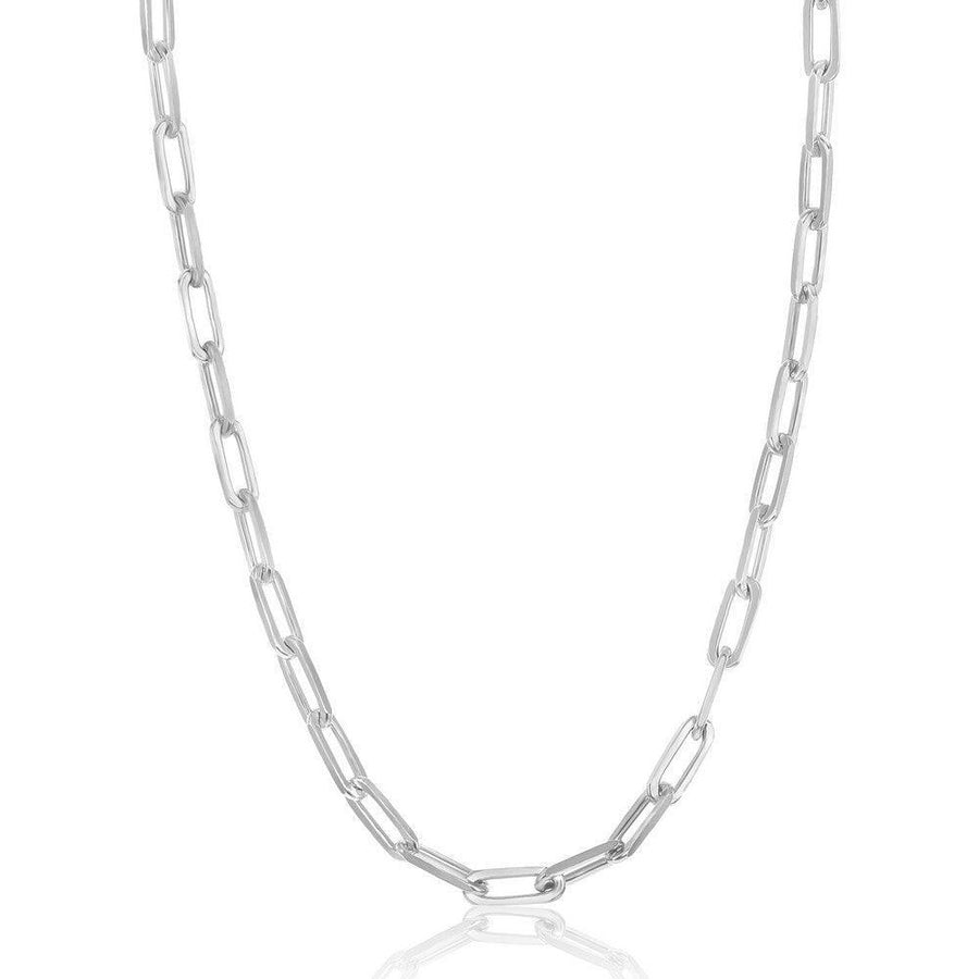 Sterling Silver 3.2mm Paper Clip Chain - Rhodium Plated - Johnny Dang & Co