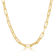 Sterling Silver 5.5mm Paper Clip Chain - Gold Plated 16" - Johnny Dang & Co