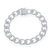 Sterling Silver 10mm Designed Cuban Bracelet - Johnny Dang & Co