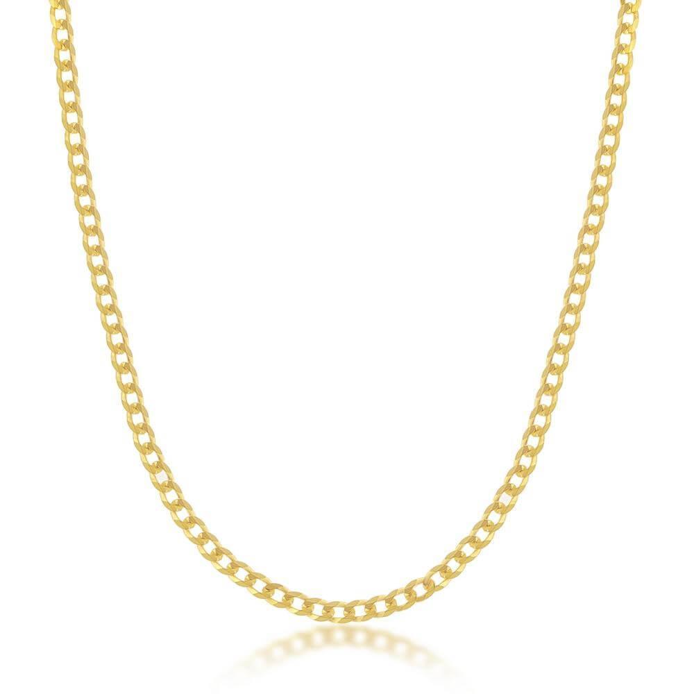 Sterling Silver 3mm Cuban Chain - Gold Plated - Johnny Dang & Co