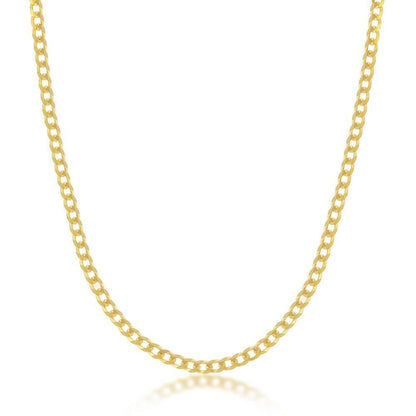 Sterling Silver 3mm Cuban Chain - Gold Plated - Johnny Dang & Co