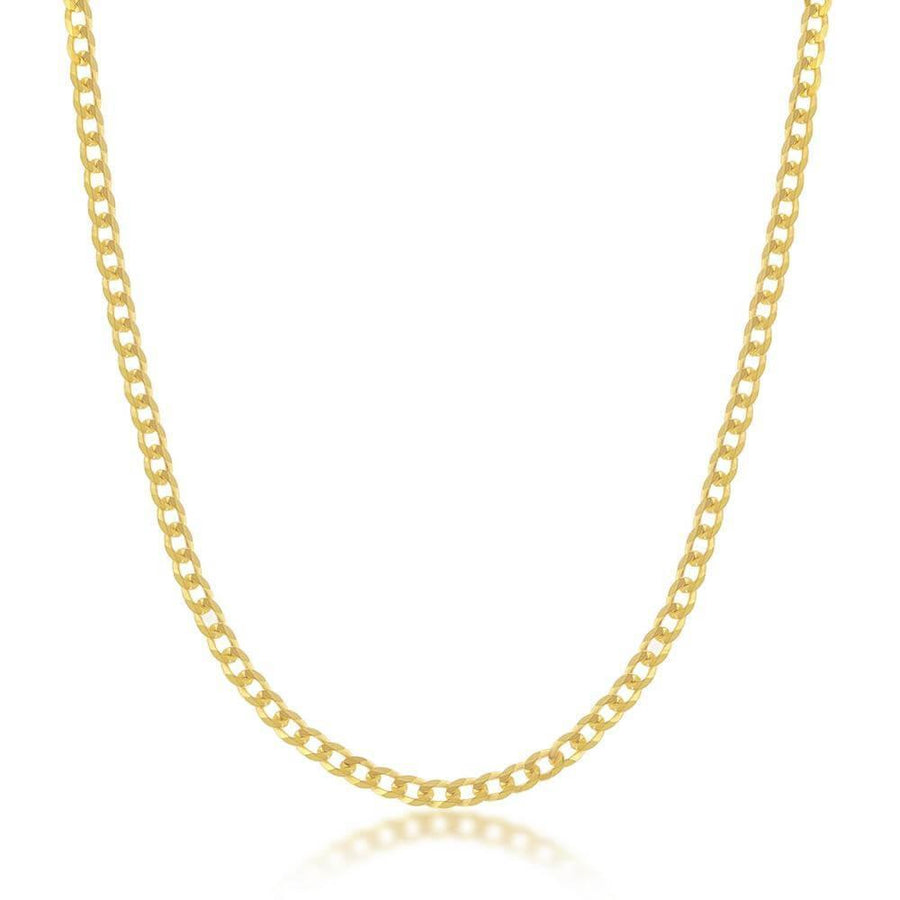 Sterling Silver 3mm Cuban Chain - Gold Plated - Johnny Dang & Co