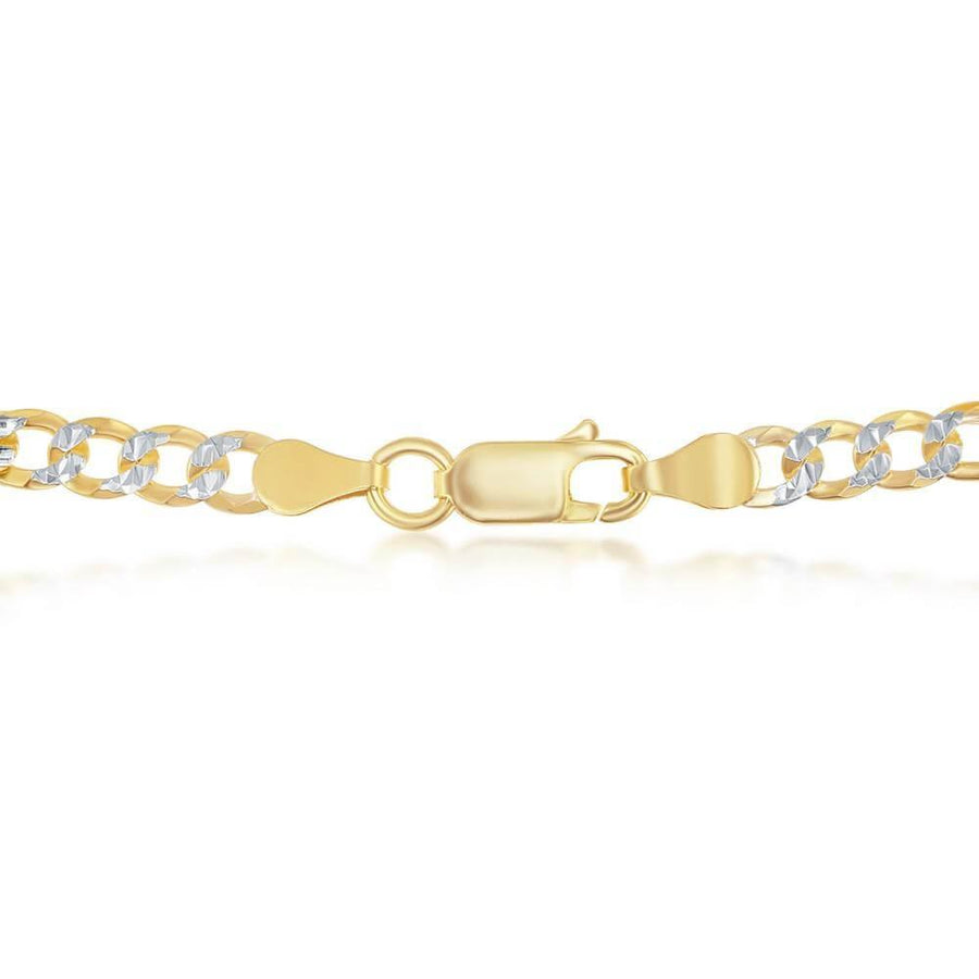 Sterling Silver 4.2mm Pave Cuban Chain - Gold Plated - Johnny Dang & Co