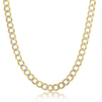 Sterling Silver 5mm Pave Cuban Chain - Gold Plated - Johnny Dang & Co