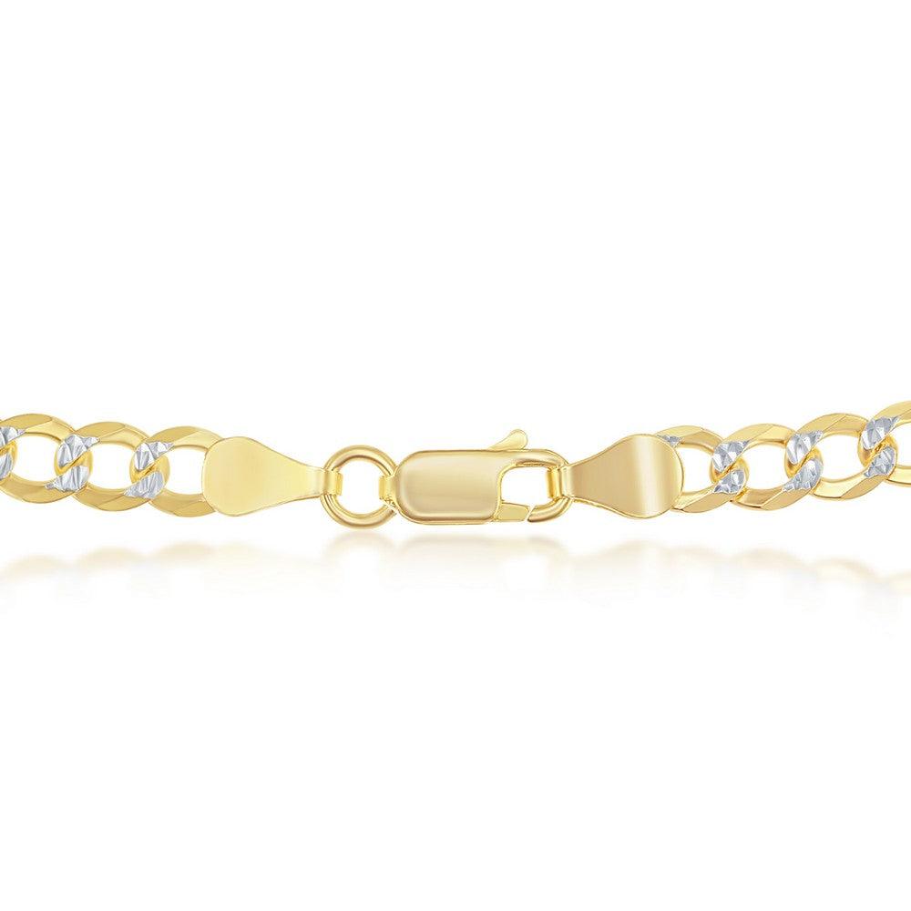 Sterling Silver 5mm Pave Cuban Chain - Gold Plated - Johnny Dang & Co
