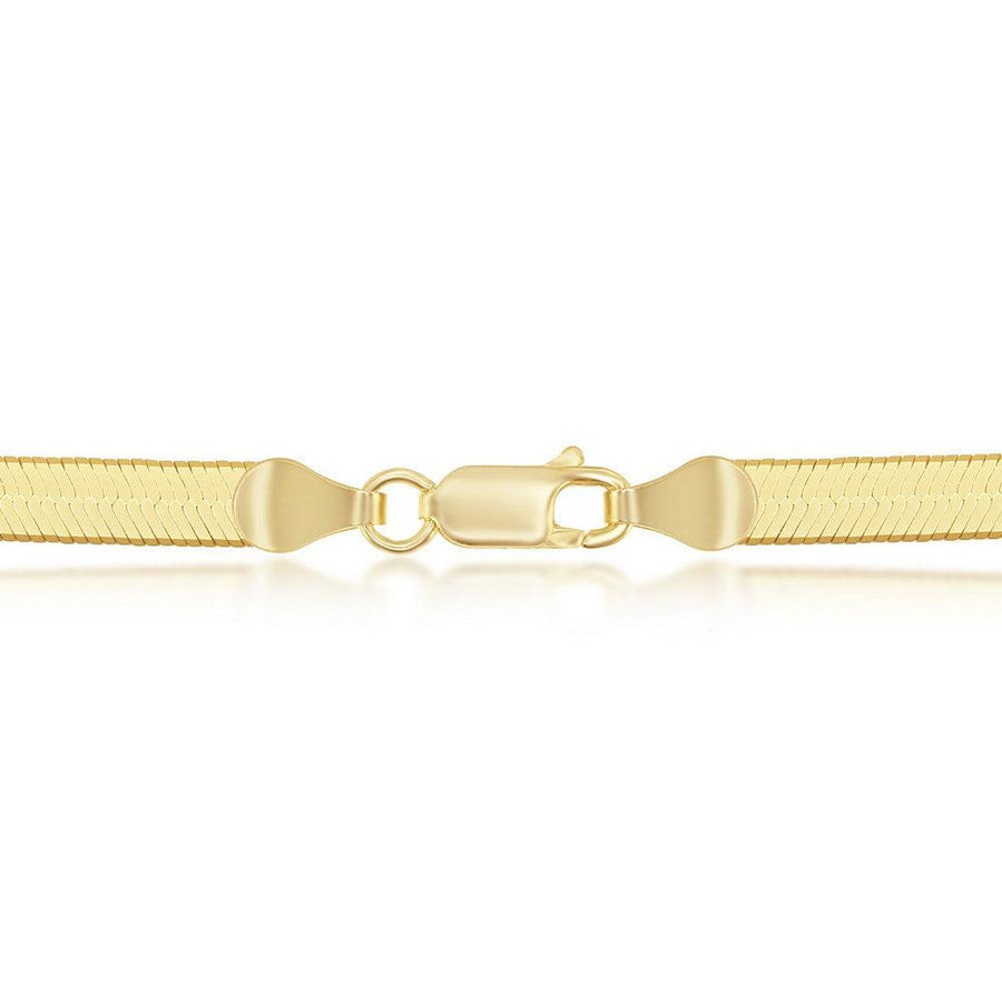 Sterling Silver 4mm Herringbone Chain - Gold Plated - Johnny Dang & Co