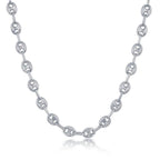 Sterling Silver 6mm Puffed Marina Chain - Rhodium Plated - Johnny Dang & Co