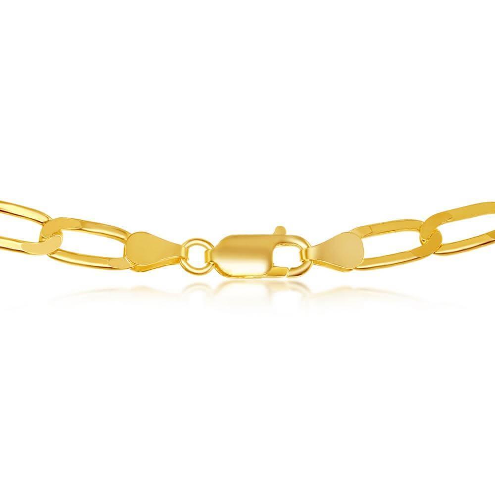 Sterling Silver 6MM Flat Paperclip Chain - Gold Plated 16" - Johnny Dang & Co