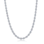 Sterling Silver 4.5mm Loose Rope Chain - Rhodium Plated - Johnny Dang & Co