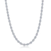 Sterling Silver 4.5mm Loose Rope Chain - Rhodium Plated - Johnny Dang & Co