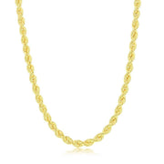 Sterling Silver 4.5mm Loose Rope Chain - Gold Plated - Johnny Dang & Co