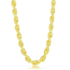 Sterling Silver 9.5mm Loose Rope With CZ Statement Lock Necklace 22" - Johnny Dang & Co