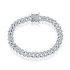 Sterling Silver 9mm Micro Pave Monaco Chain - Johnny Dang & Co