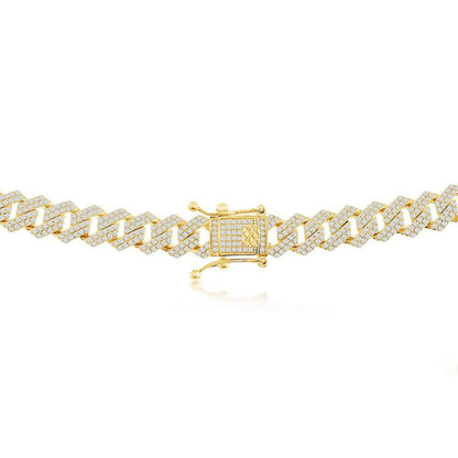 Sterling Silver 8mm Micro Pave Monaco Bracelet - Gold Plated 8" - Johnny Dang & Co