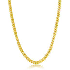 Sterling Silver 4mm 'Solid' Miami Cuban Chain - Gold Plated - Johnny Dang & Co