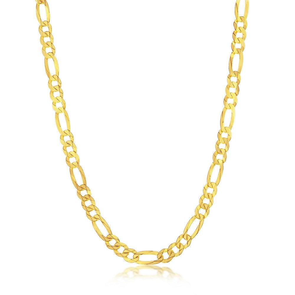 Silver 5mm Figaro Chain Gold Plated 18" 20" 22" 24" - Johnny Dang & Co