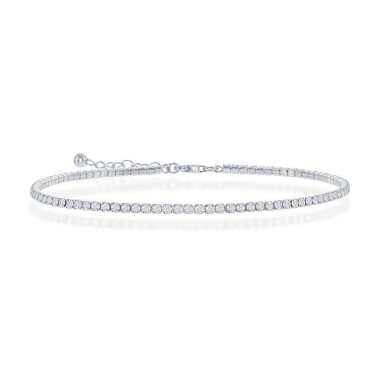 Sterling Silver Infinity & Cross Tennis Anklet - Gold Plated - Johnny Dang & Co