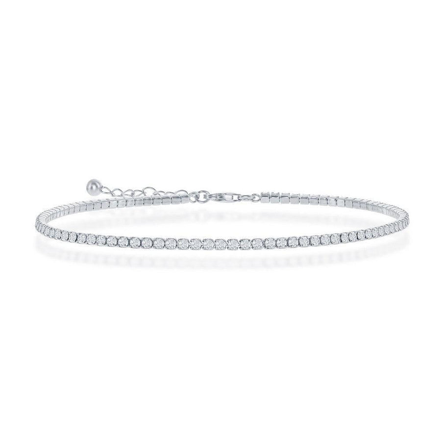 Sterling Silver Infinity & Cross Tennis Anklet - Gold Plated - Johnny Dang & Co