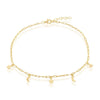 Sterling Silver Moon & Star Charms Paperclip Anklet - Gold Plated - Johnny Dang & Co