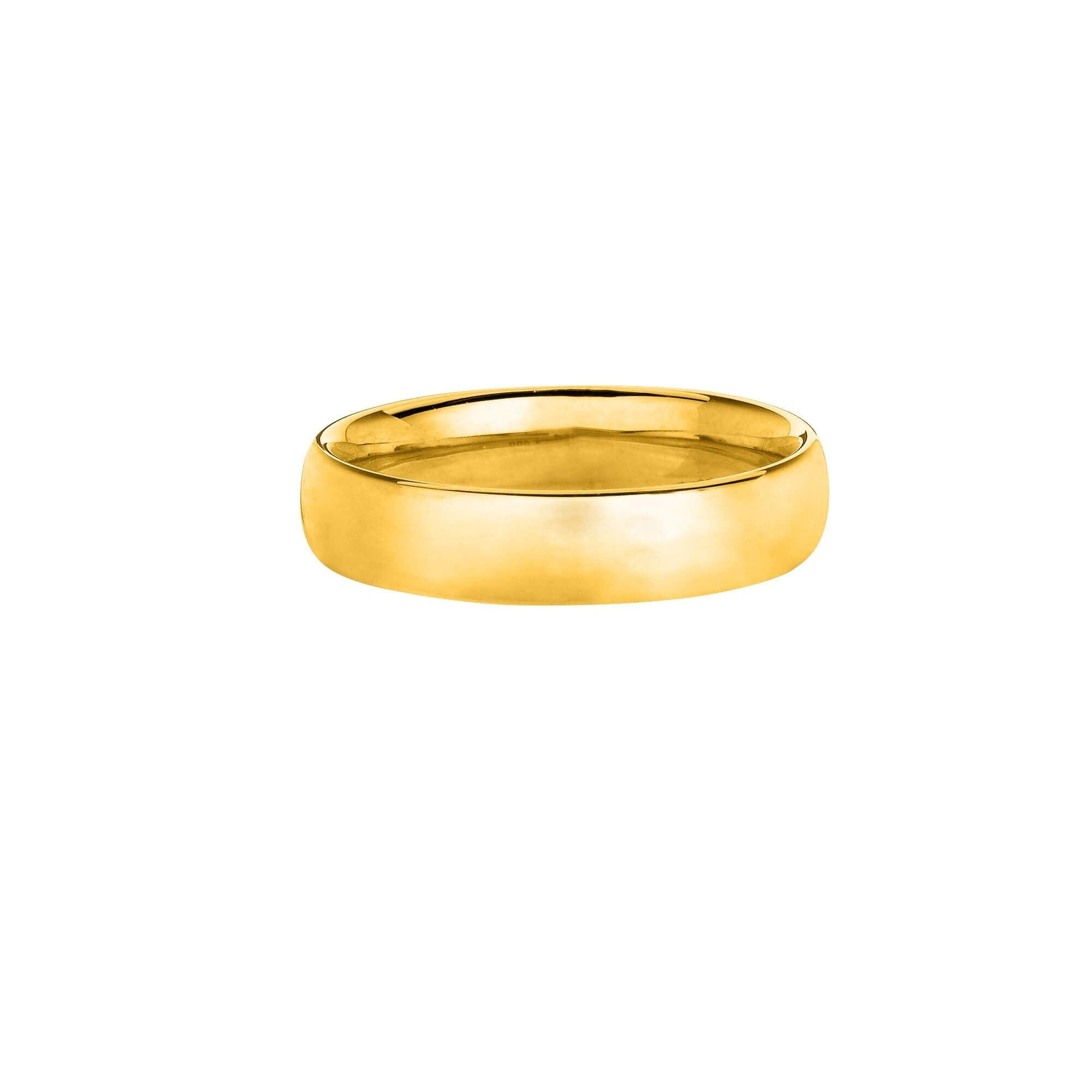 14kt Yellow Gold 4.0mm Shiny Comfort Fit Size 7 Wedding Band - Johnny Dang & Co
