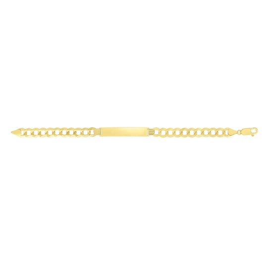 14kt Gold 8.5 inches Yellow Finish 8.3x45.5mm(CE),8.35mm(Ch) Polished Curb ID Bracelet with Lobster Clasp - Johnny Dang & Co