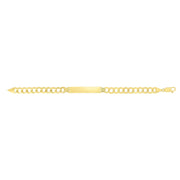 14kt Gold 8.5 inches Yellow Finish 8.3x45.5mm(CE),8.35mm(Ch) Polished Curb ID Bracelet with Lobster Clasp - Johnny Dang & Co