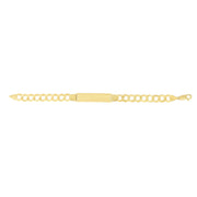 14kt Gold 8.5 inches Yellow Finish 10.7x45.3mm(CE),9.85mm(Ch) Polished Curb ID Bracelet with Lobster Clasp - Johnny Dang & Co