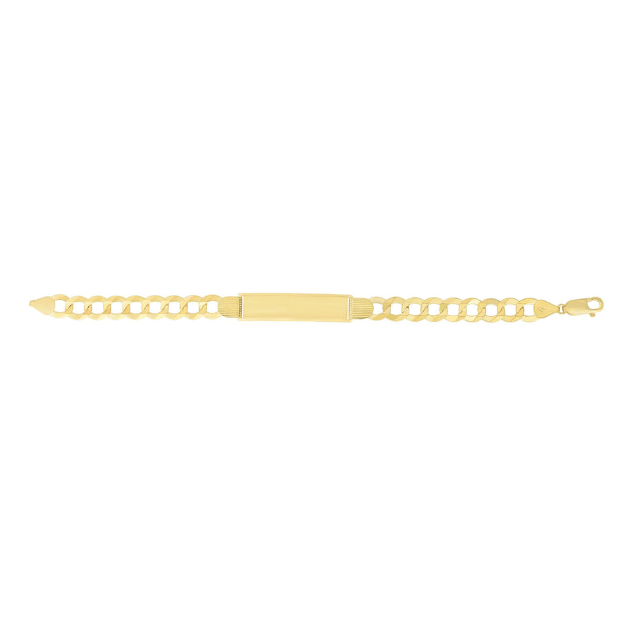 14kt Gold 8.5 inches Yellow Finish 10.7x45.3mm(CE),9.85mm(Ch) Polished Curb ID Bracelet with Lobster Clasp - Johnny Dang & Co