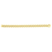 14kt Gold 22 inches Yellow Finish 11.3mm Polished Curb Link Chain with Box with Both Side Push Clasp - Johnny Dang & Co