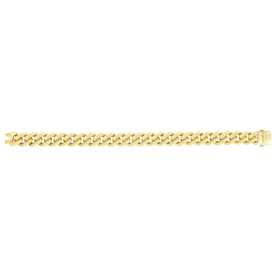 14kt Gold 22 inches Yellow Finish 11.3mm Polished Curb Link Chain with Box with Both Side Push Clasp - Johnny Dang & Co