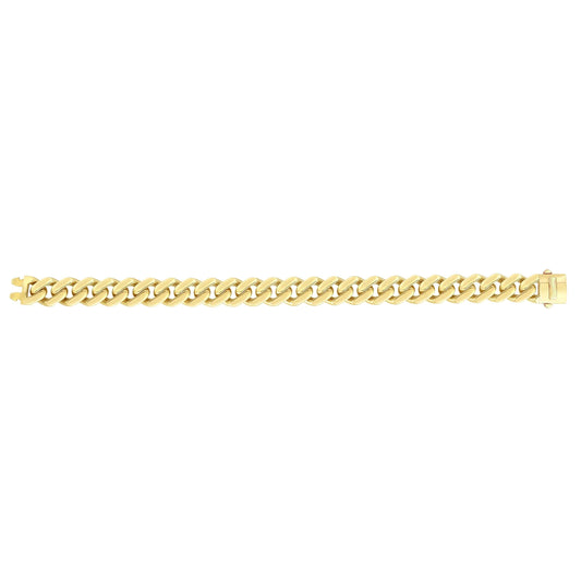 14kt Gold 7 inches Yellow Finish 11.3mm Polished Curb Link Bracelet with Box with Both Side Push Clasp - Johnny Dang & Co