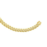 14kt Gold 24 inches Yellow Finish 13.5mm Yellow Pave Curb Link Chain with Box with Both Side Push Clasp - Johnny Dang & Co