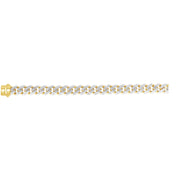 14K Gold 13.5mm White Pave Lite Miami Cuban - Johnny Dang & Co