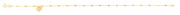 14K Gold Dangle Heart and Bead Station Anklet - Johnny Dang & Co