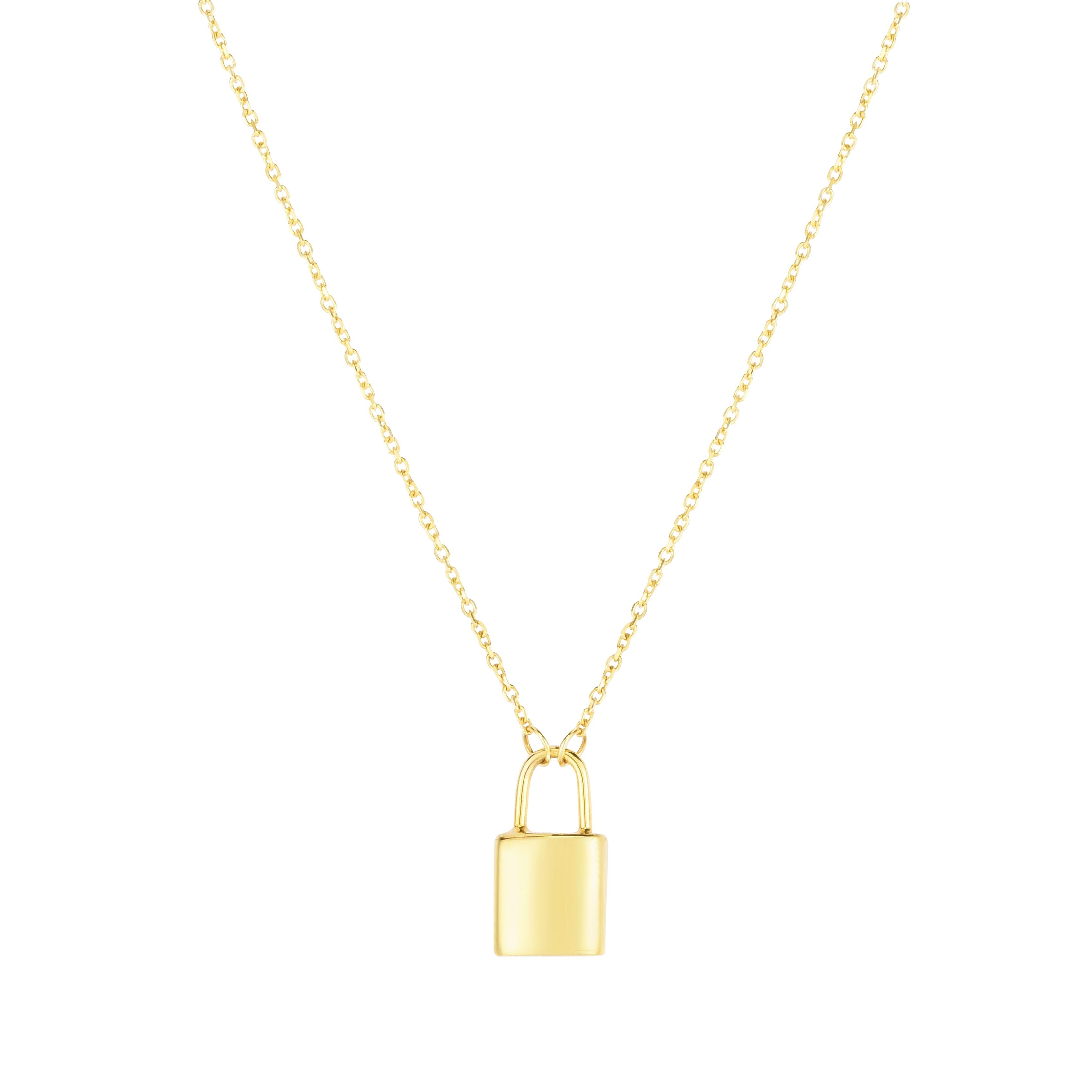 14K Lock Necklace - Johnny Dang & Co