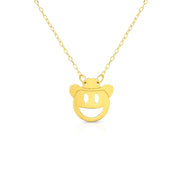 14K Gold Cowboy Emoji Charm Style Choker Necklace - Johnny Dang & Co