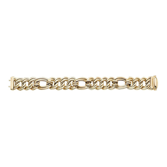 14kt Gold 7.5 inches Yellow Finish 17mm 3+1 Link Bracelet with Box Clasp - Johnny Dang & Co
