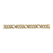 14kt Gold 7.5 inches Yellow Finish 17mm 3+1 Link Bracelet with Box Clasp - Johnny Dang & Co