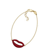 14kt Gold 7 inches Yellow Finish 12.5mm Polished Extendable Lips Bracelet with Lobster Clasp - Johnny Dang & Co