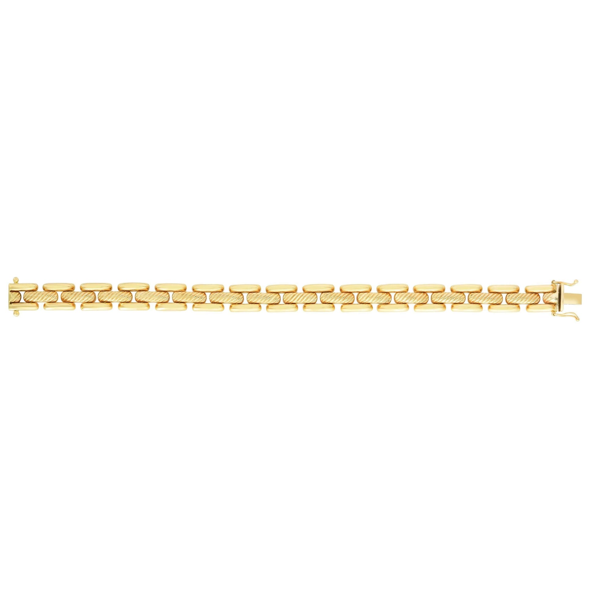 14kt Gold 8 inches Yellow Finish 10mm Polished Fancy Bracelet with Box+Figure 8 Clasp - Johnny Dang & Co