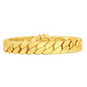 14kt Gold 8.25 inches Yellow Finish 13mm Polished Miami Cuban Bracelet with Box+Figure 8 Clasp - Johnny Dang & Co