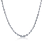 Sterling Silver 3.3mm Rope Chain - Silver Plated - Johnny Dang & Co