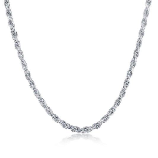 Sterling Silver 3.3mm Rope Chain - Silver Plated - Johnny Dang & Co