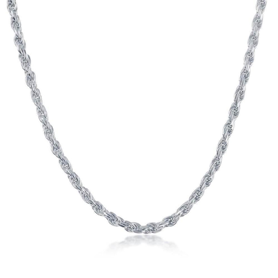 Sterling Silver 3.3mm Rope Chain - Silver Plated - Johnny Dang & Co