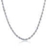 Sterling Silver 3.3mm Rope Chain - Silver Plated - Johnny Dang & Co