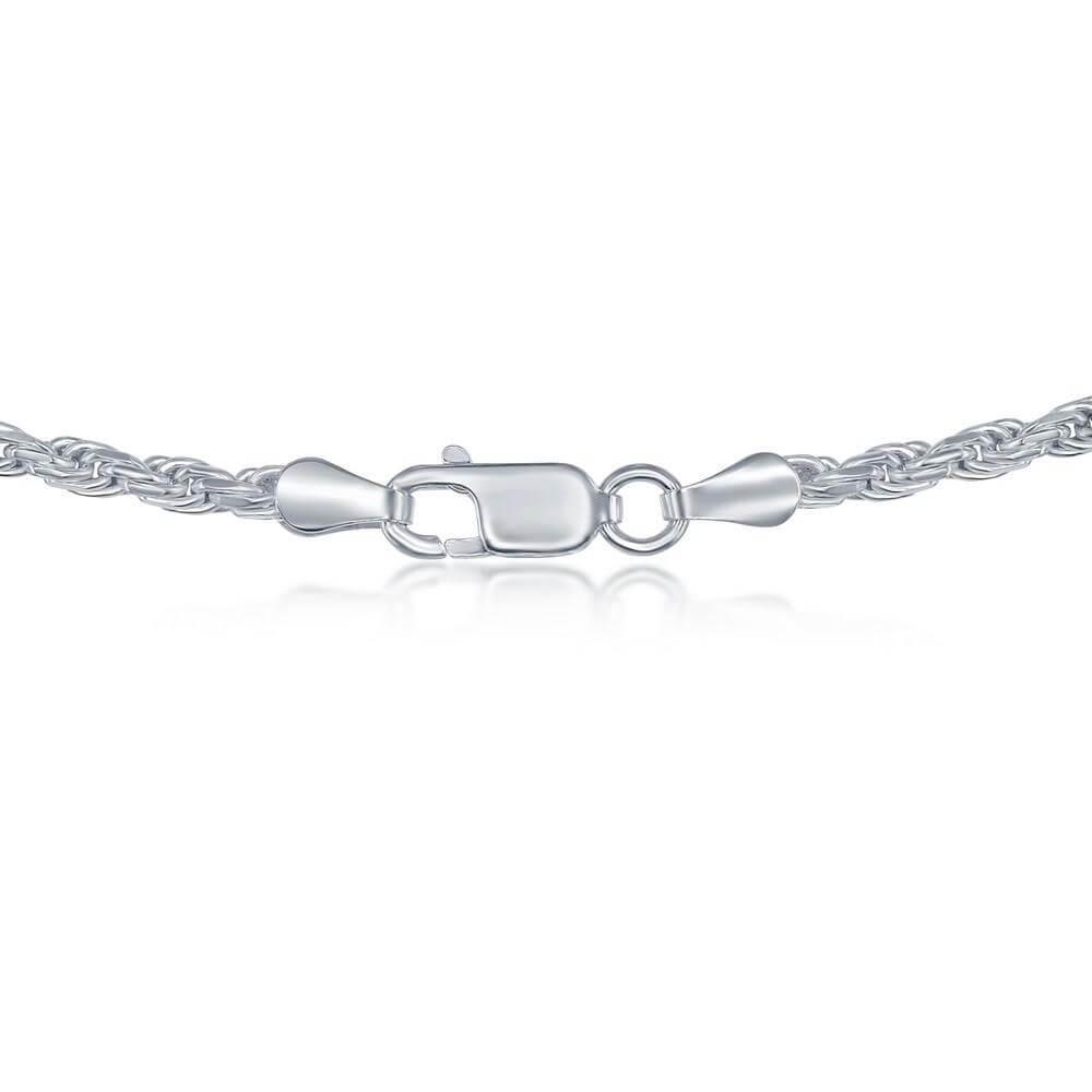 Sterling Silver 3.3mm Rope Chain - Silver Plated - Johnny Dang & Co