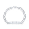 Sterling Silver 7mm Pave Curb Chain ID Bracelet - Johnny Dang & Co