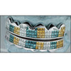 BLUE,WHITE & YELLOW PRINCESS CUT HORIZONTAL INVISIBLE [TVJ S2110] - Johnny Dang & Co