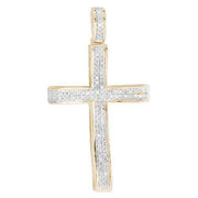 10KY 0.20CTW DIAMOND CONCAVE CROSS PENDANT - Johnny Dang & Co